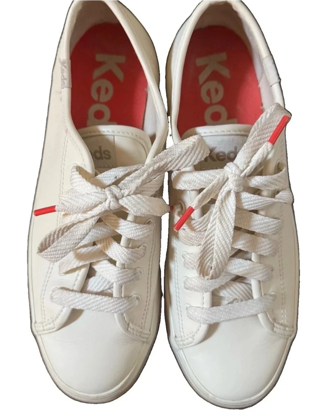 Keds Women's Triple Up Leather Platform Sneaker Off White/Taupe Size 7